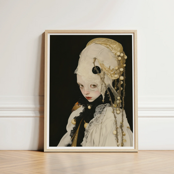 Framed Portrait Pale-skinned Figure Ornate Cream-colored Historical Costume Queer White Witch, Art, Vision Torn