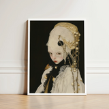 Framed Portrait Young Girl Ornate Off-white Lace Gold-trimmed Queer White Witch, Art, Vision Torn