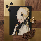 Thomasin - Queer White Witch Art Print / Canvas Vintage-style Portrait Print Pale-skinned Figure Ornate White Lace Queer Witch, Witch Art,