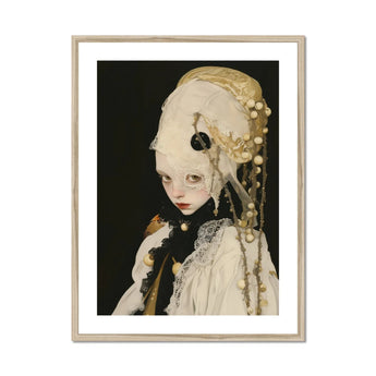 Thomasin - Queer White Witch Art Print, Pale Ethereal Art Doll White Lace Delicate Floral