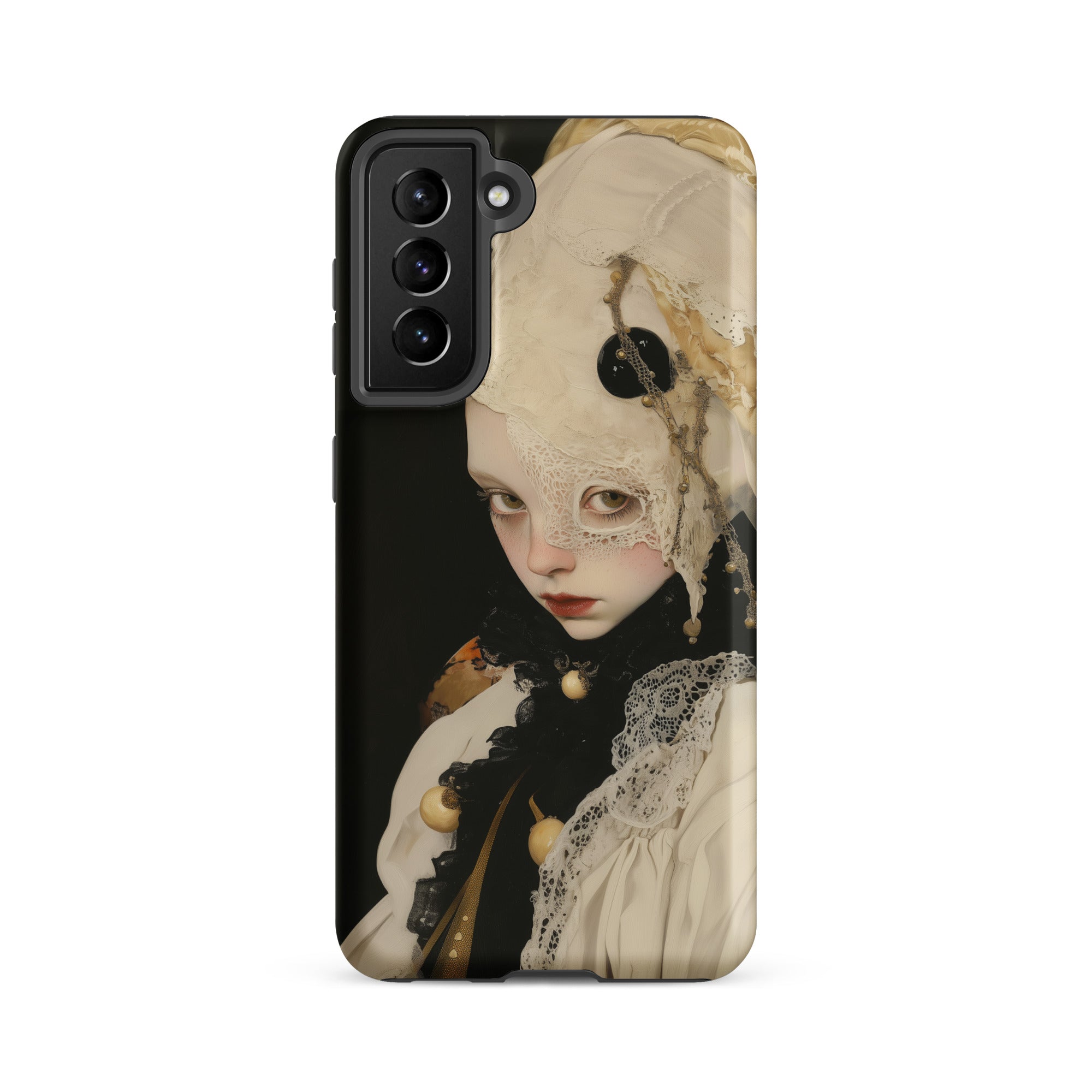 Thomasin Queer White Witch Samsung Case, Galaxy S21 Fe / Matte, Smartphone Case Doll Like Figure Pale Skin Red Lips