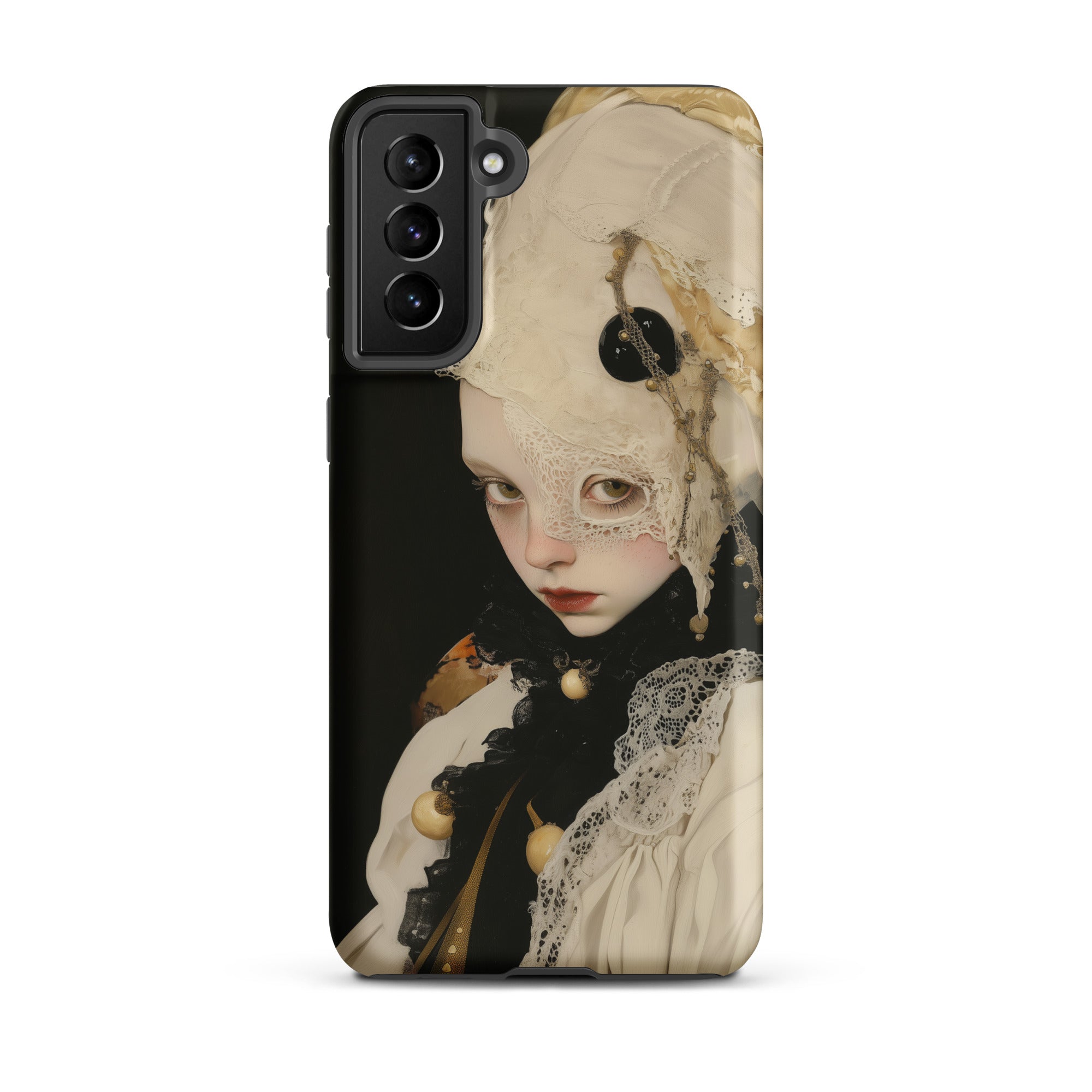 Thomasin Queer White Witch Samsung Case, Galaxy S21 Plus / Matte, Black Phone Case Portrait Person White Mask Clothing