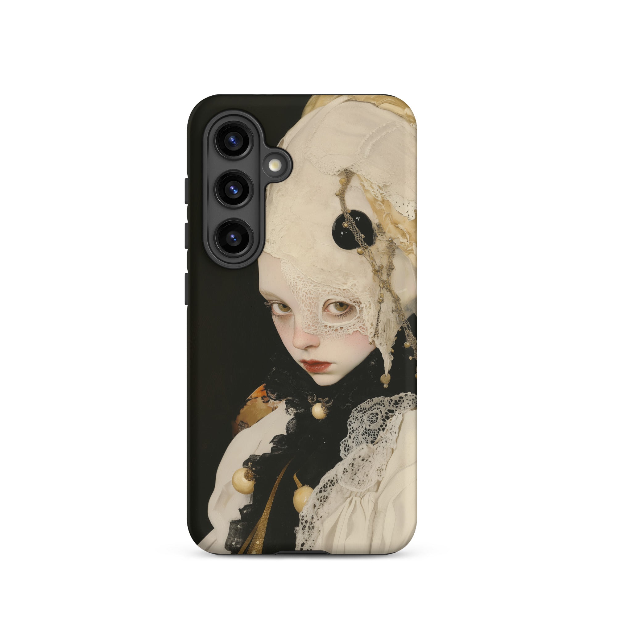 Thomasin Queer White Witch Samsung Case, Galaxy S24 / Matte, Smartphone Case Whimsical Doll Like Portrait