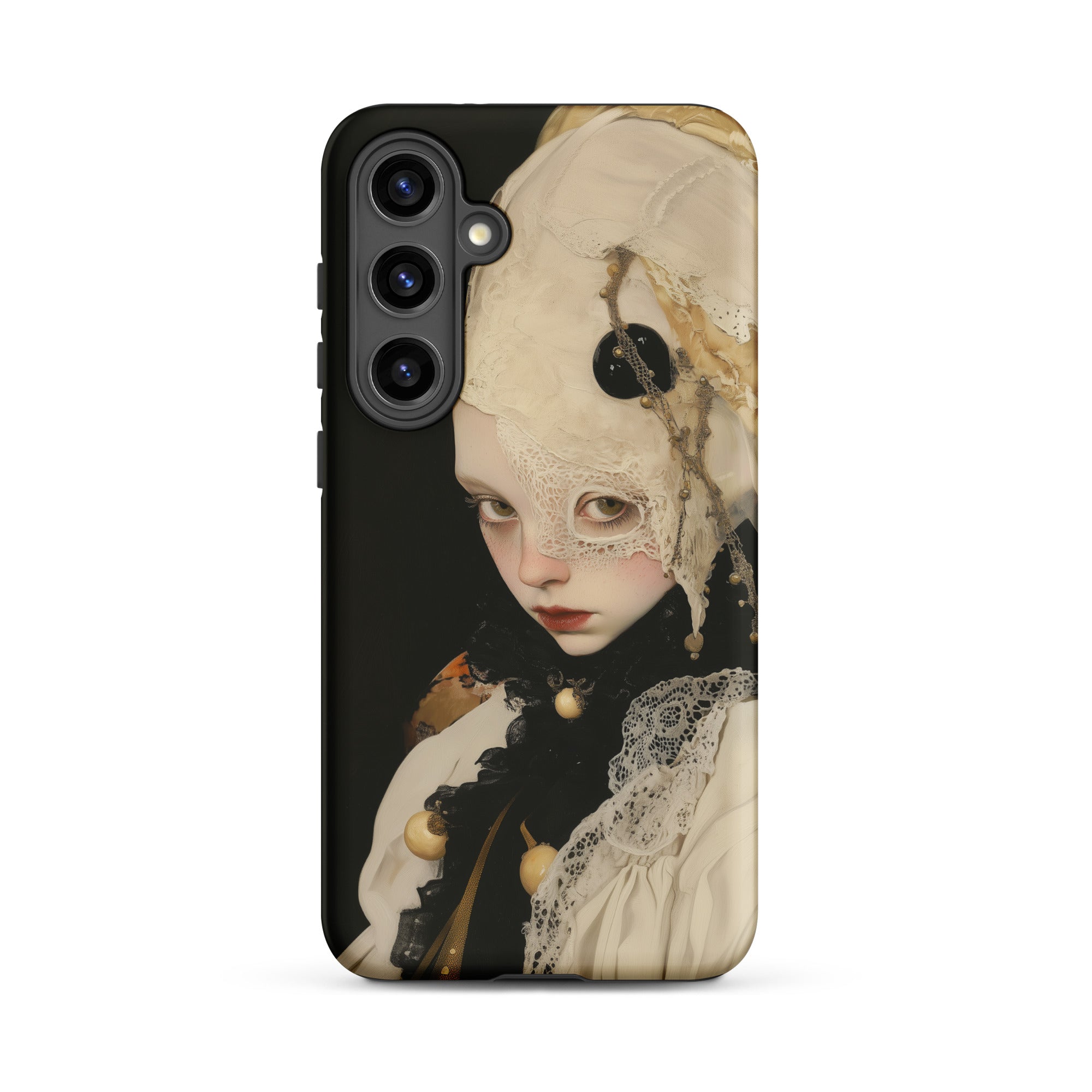 Thomasin Queer White Witch Samsung Case, Galaxy S24 Plus / Matte, Smartphone Dark Case Macabre Doll Like Portrait