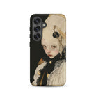 Thomasin Queer White Witch Samsung Case, Galaxy S25 / Matte, Black Smartphone Case Whimsical Doll Like Figure Porcelain Face