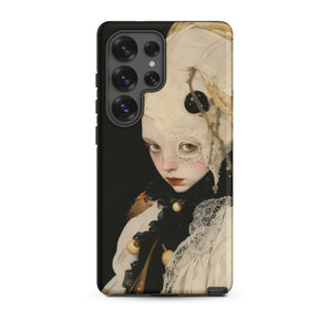 Thomasin - Queer White Witch Samsung Case, Galaxy S25 Ultra / Matte, Black Smartphone Case Ethereal Doll-like Figure White Gold