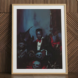Gay Black Dracula art print, framed, gothic style