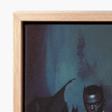 Framed Canvas Print Dark Moody Illustration Batman Iconic Gay Black Dracula, Art, Commanding Presence