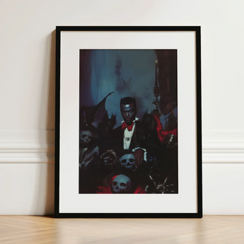 Thorne - Gay Black Dracula Art Print / Canvas Black-framed Art Print Dark Gothic Portrait Man Formal Gay Black Dracula, Dracula Art,