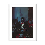 Thorne - Gay Black Dracula Art Print, Figure Formal Attire Surrounded Skulls Dark Gothic