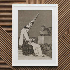 Those Specks of Dust - Francisco De Goya Art Print, 20x30’’ / 51x76cm / White Frame / 2’’ Matboard, Framed Goya Print Man Tall Pointed Hat
