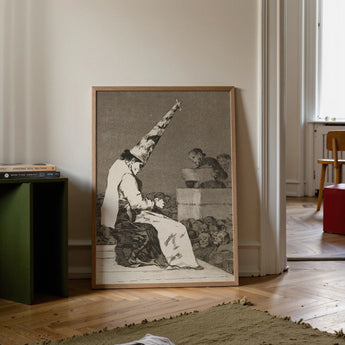 Those Specks of Dust - Francisco De Goya Art Print / Canvas Framed Black-and-white Satirical Scene Minimalist Wooden Frame Dissects,