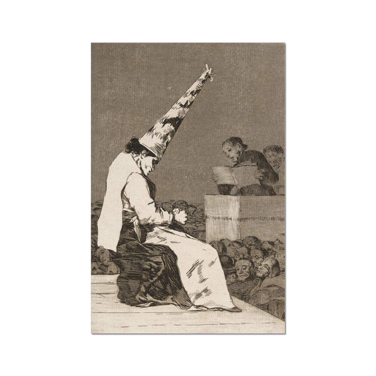 Those Specks of Dust - Francisco De Goya Art Print, Person Tall Pointed Dunce Cap Hands Watch