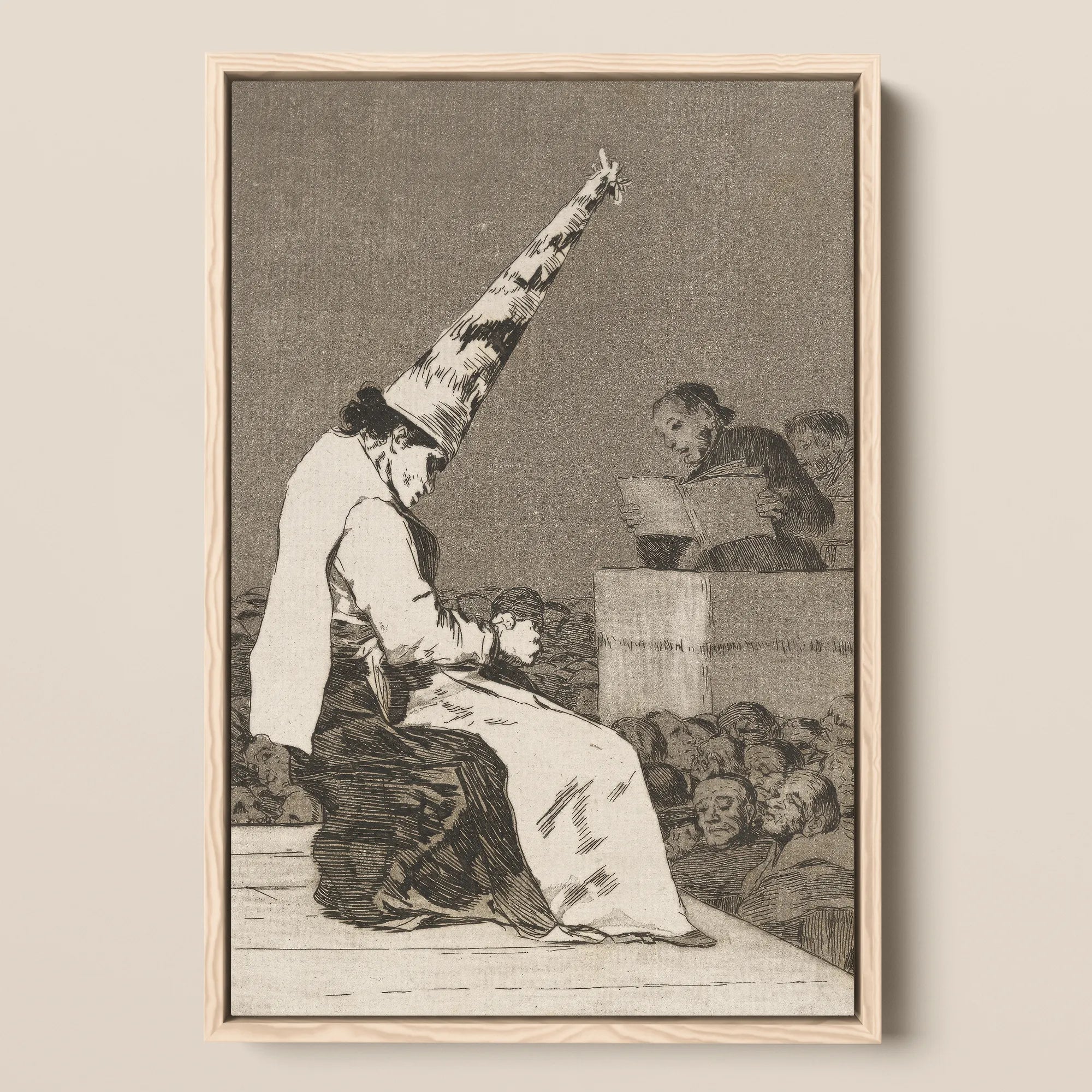Those Specks of Dust - Francisco De Goya Framed Canvas, 12x18’’ / 31x46cm / Natural Floating Frame, Framed Print Goya Robed Figure Tall