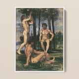 Three Youths Under Orange Trees - Hans Von Marées Fine Art Print / Canvas, 12x16’’ / 31x41cm / White Frame, Posters Prints & Visual