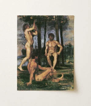 Rectangular Canvas Print Classical Painting Three Nude Male Von Marées, Youths, Orange Trees