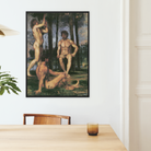 Three Youths Under Orange Trees Hans Von Marées Framed Canvas, Framed Nude Male Figures Painting
