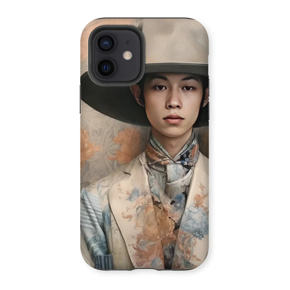 Thuanthong - Trans Thai Cowboy Iphone Case, 12 / Matte, Phone Case Portrait Young Person Wide-brimmed Hat Floral-patterned