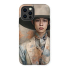 Thuanthong - Trans Thai Cowboy Iphone Case, 12 Pro / Matte, Phone Case Artistic Portrait Person Wide-brimmed Hat Floral-patterned
