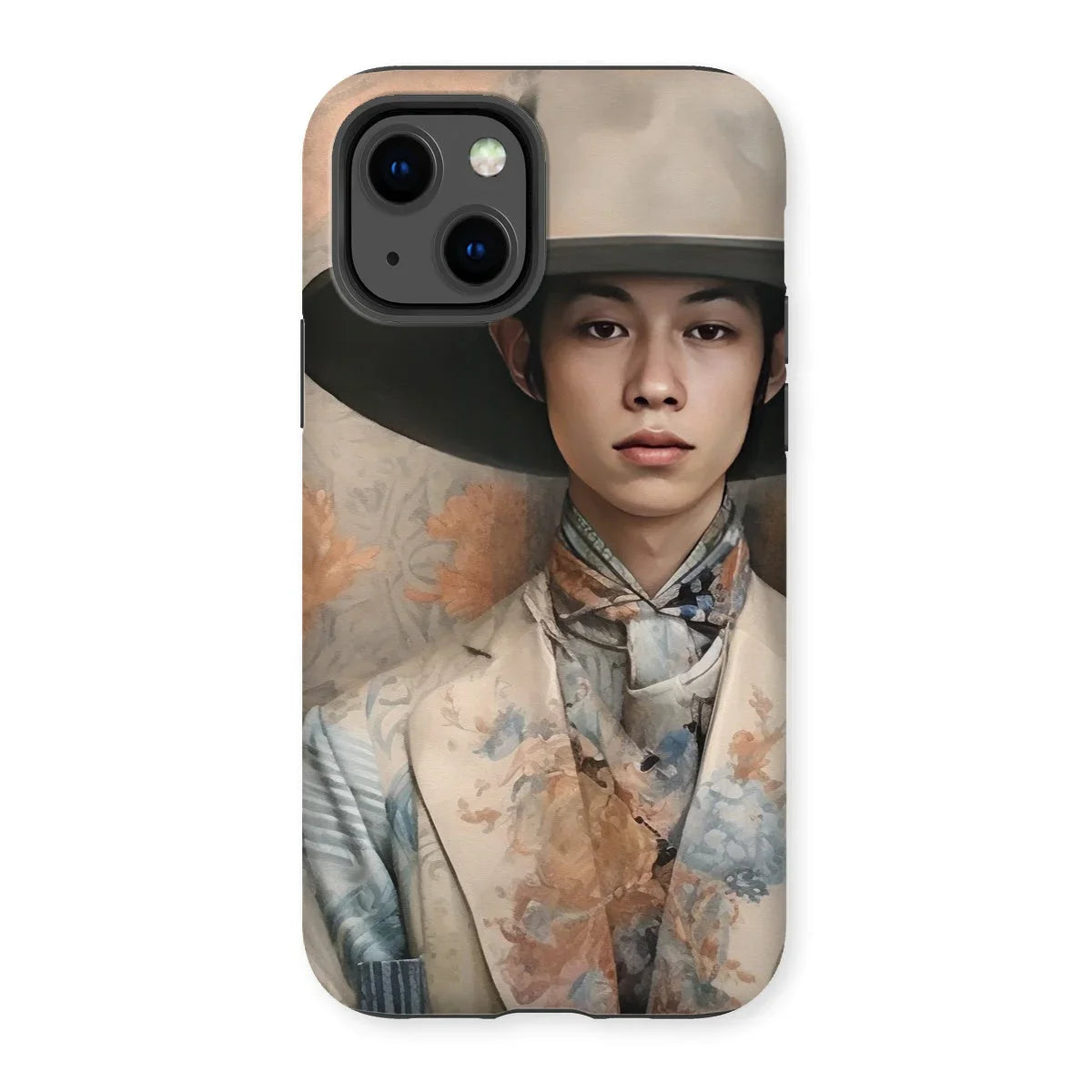 Thuanthong - Trans Thai Cowboy Iphone Case, 13 / Matte, Phone Case Artistic Portrait Person Wide-brimmed Hat Floral-patterned