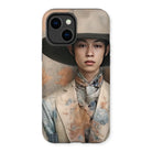 Thuanthong - Trans Thai Cowboy Iphone Case, 14 Plus / Matte, Phone Case Portrait Person Wide-brimmed Hat Floral-patterned Clothing