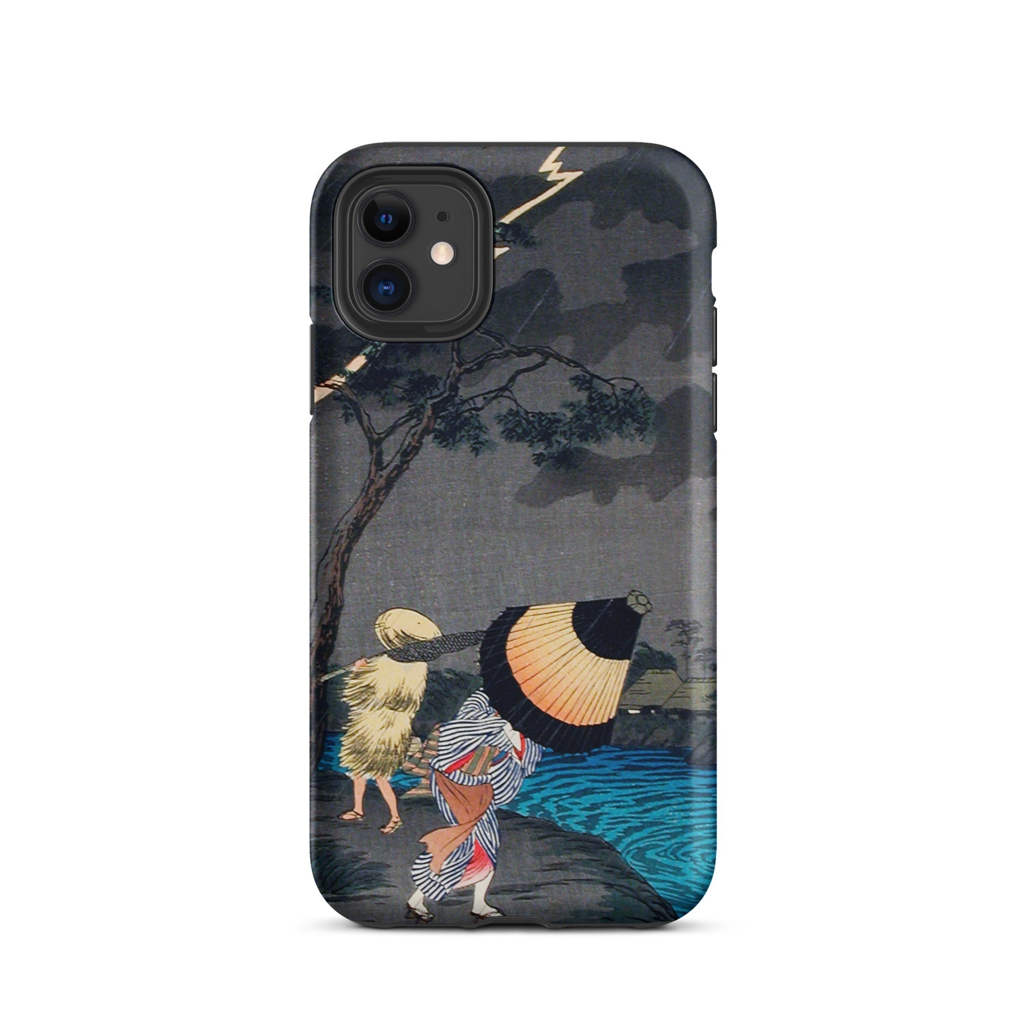 Thunderstorm at Tateishi Takahashi Shōtei Iphone Case, 11 / Matte, Phone Case Japanese Art