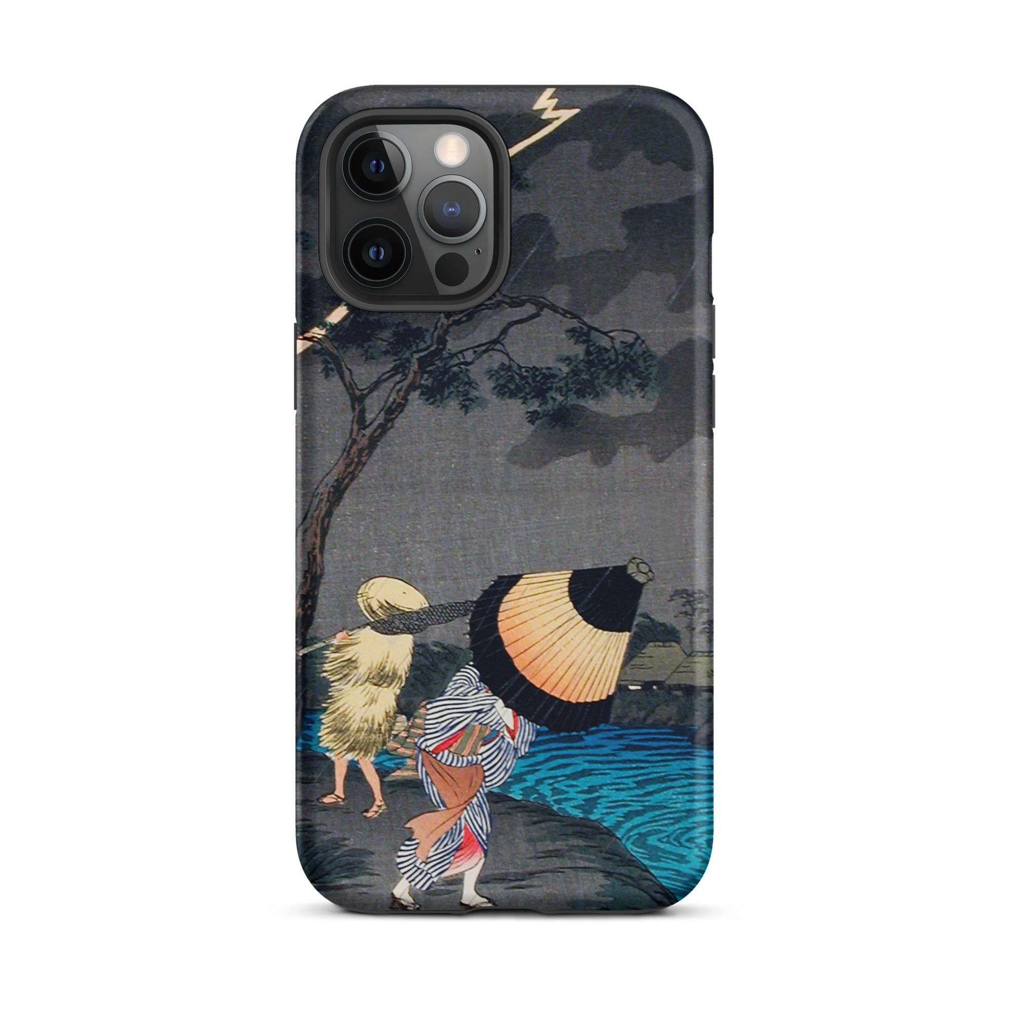 Thunderstorm at Tateishi Takahashi Shōtei Iphone Case, 12 Pro Max / Matte, Japanese Art Phone Case