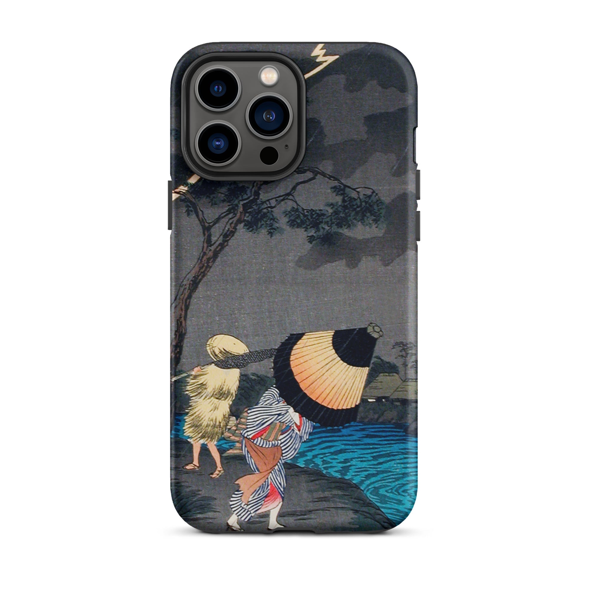 Thunderstorm at Tateishi Takahashi Shōtei Iphone Case, 13 Pro Max / Matte, Japanese Art Phone Case
