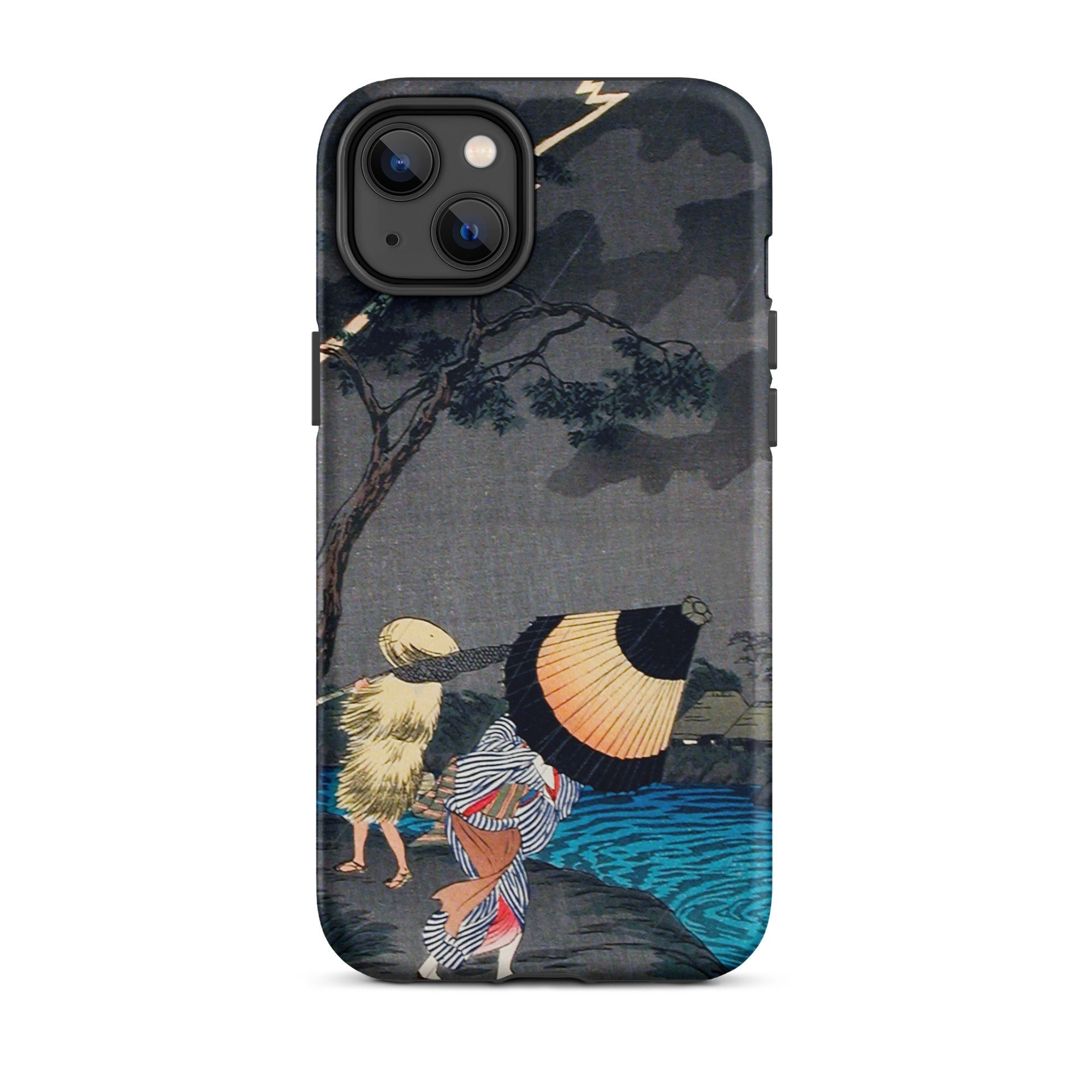 Thunderstorm at Tateishi Takahashi Shōtei Iphone Case, 14 Plus / Matte, Japanese Art Phone Case