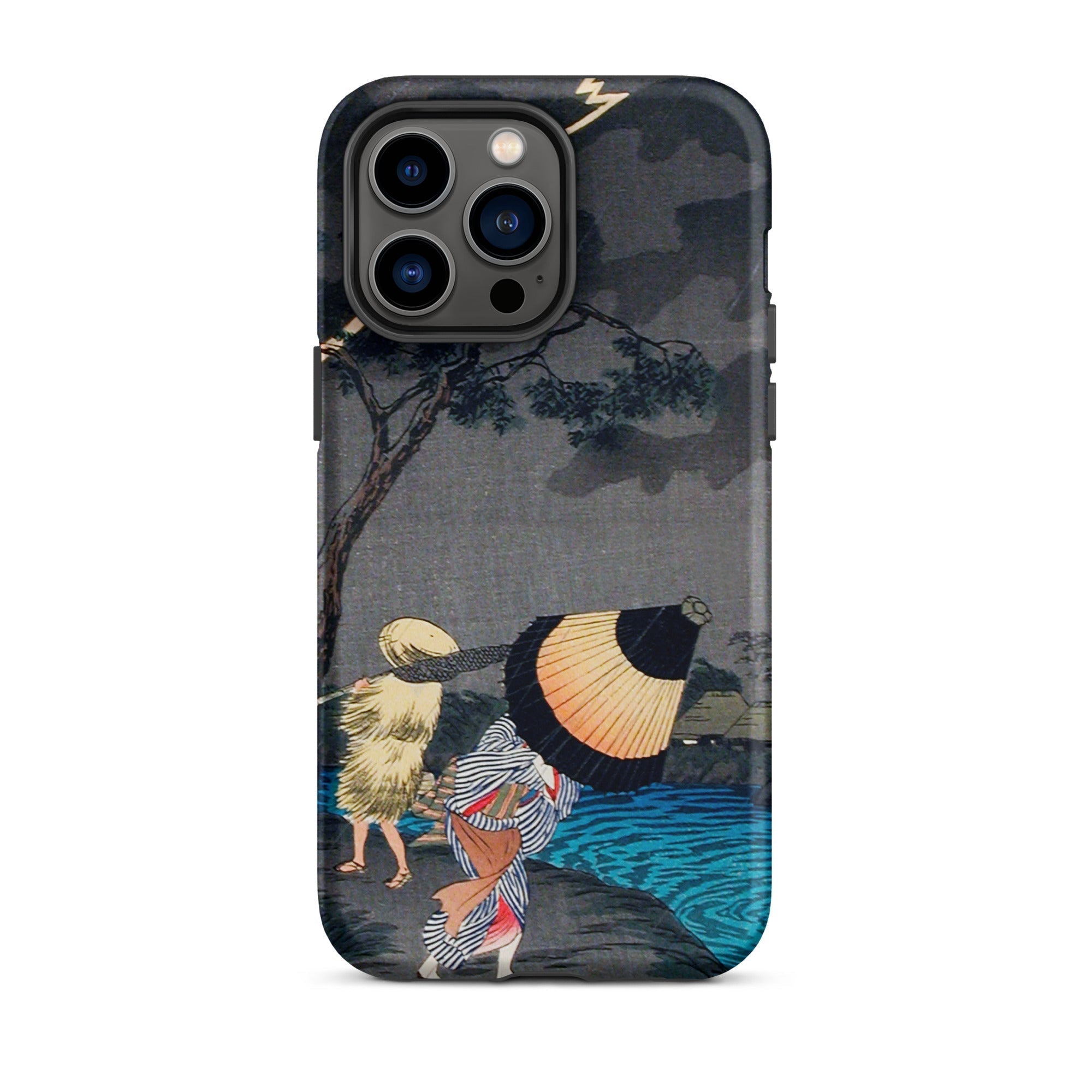 Thunderstorm at Tateishi Takahashi Shōtei Iphone Case, 14 Pro Max / Matte, Japanese Art Phone Case