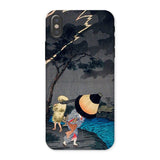 Thunderstorm at Tateishi - Takahashi Shōtei Iphone Case, x / Matte, Phone Case Japanese Woodblock Print-style Scene Figures Traditional