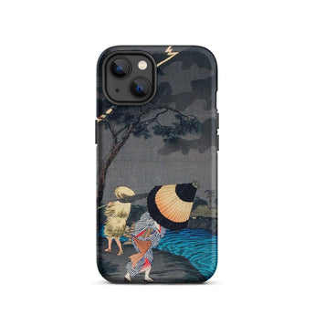 Thunderstorm at Tateishi - Takahashi Shōtei Phone Case Iphone 13 / Matte Japanese Art-adorned Phone Case Takahashi Shōtei’s Thunderstorm,