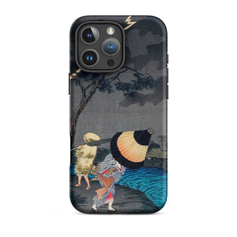 Thunderstorm at Tateishi - Takahashi Shōtei Phone Case Iphone 16 Pro Max / Matte Japanese Art Phone Case Takahashi Shōtei’s Thunderstorm,