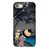Thunderstorm at Tateishi - Takahashi Shōtei Phone Case Iphone 8 / Matte Phone Case Japanese Woodblock Print-style Scene Figures Traditional