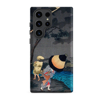 Thunderstorm at Tateishi - Takahashi Shōtei Phone Case Samsung Galaxy S23 Ultra / Matte Black Orange Japanese-style Illustrated Phone Case