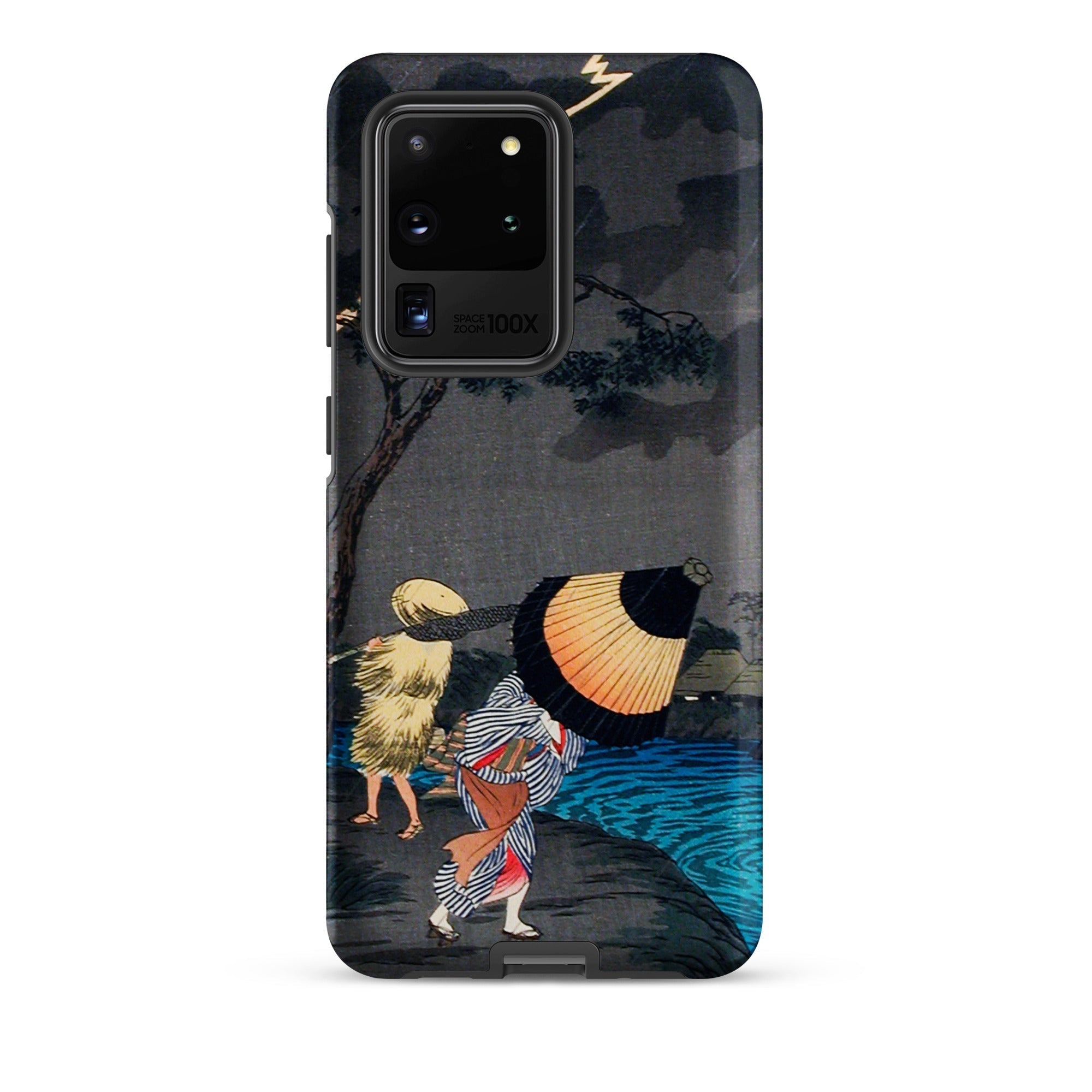 Thunderstorm at Tateishi Takahashi Shōtei Samsung Case, Galaxy S20 Ultra / Matte, Smartphone Case Traditional Japanese Ukiyo e Print
