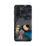 Thunderstorm at Tateishi - Takahashi Shōtei Samsung Case, Galaxy S21 Fe / Matte, Black Smartphone Case Japanese Ukiyo-e Woodblock Print