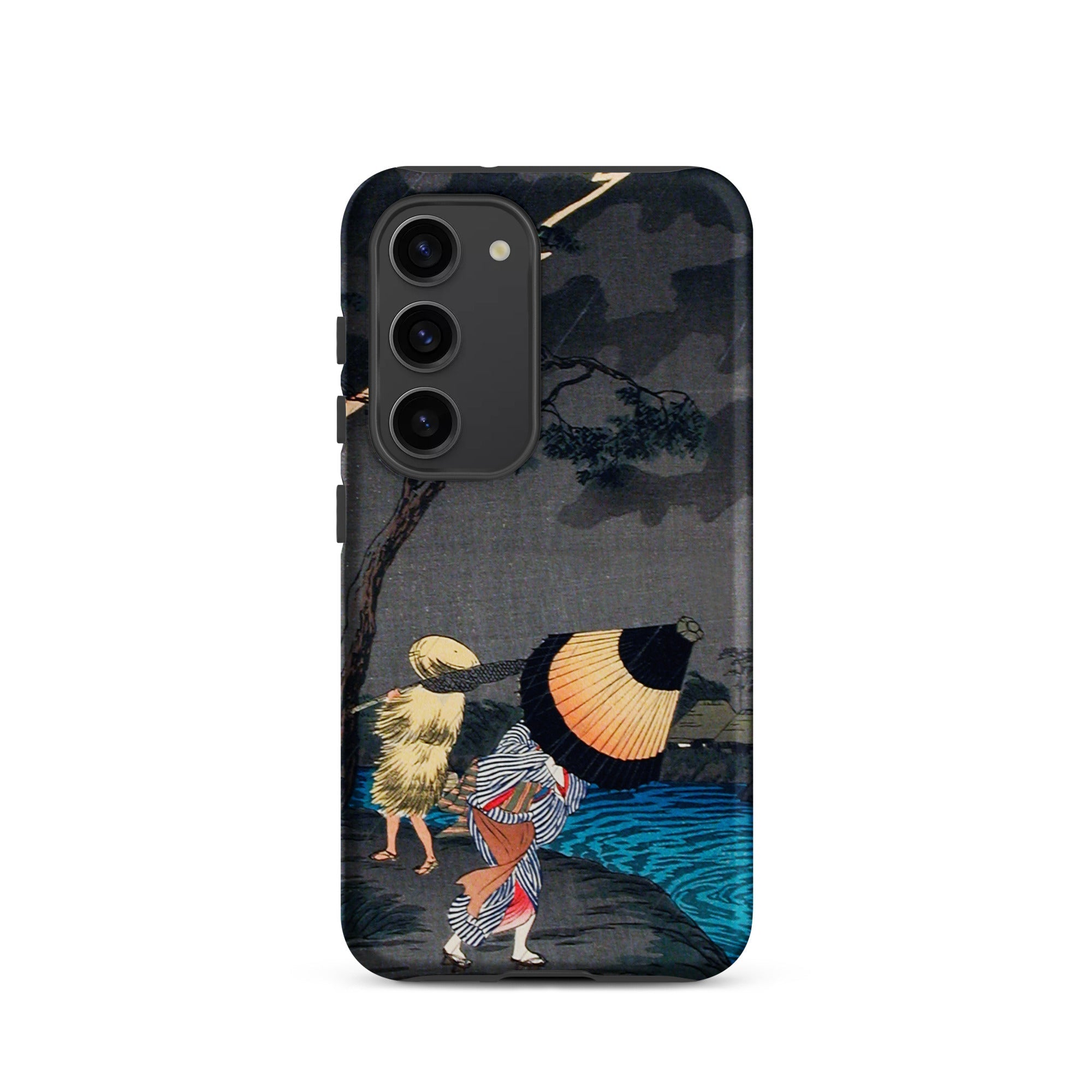 Thunderstorm at Tateishi Takahashi Shōtei Samsung Case, Galaxy S23 / Matte, Phone Case Japanese Woodblock Print Design