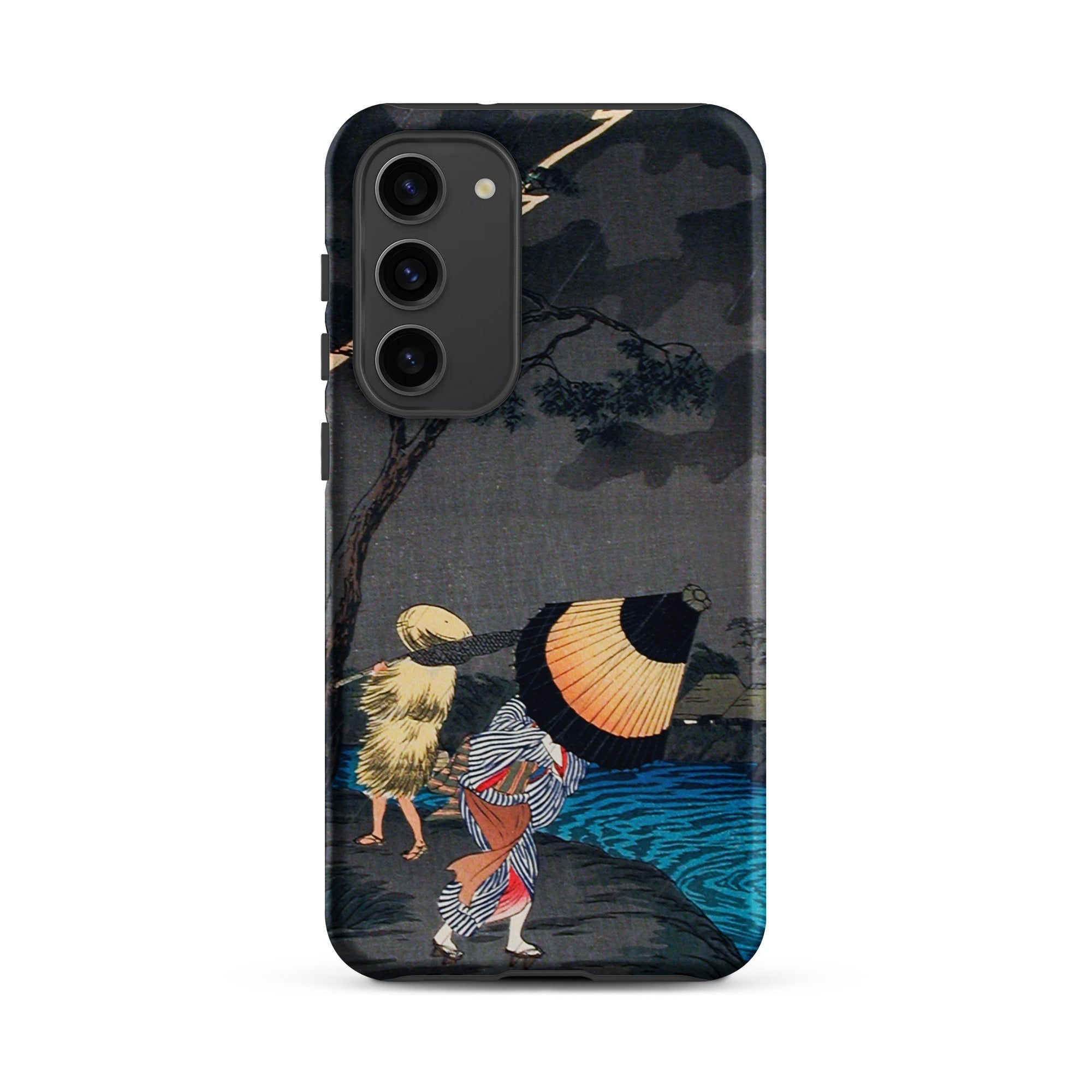 Thunderstorm at Tateishi Takahashi Shōtei Samsung Case, Galaxy S23 Plus / Matte, Smartphone Case Traditional Japanese Woodblock Print