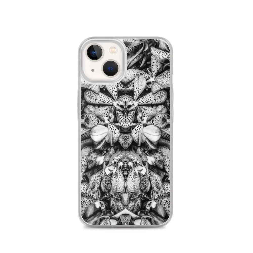 Tickled Pink² Floral Iphone Case - Black And White - Iphone 13 - Mobile Phone Cases - Aesthetic Art