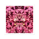Tickled Pink - Fuschia Orchid Op Art Print, Pink Spotted Orchids Arranged Kaleidoscopic Pattern