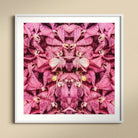 Tickled Pink Fuschia Orchid Op Art Print, Pink Spotted Orchids Arranged Symmetrical Kaleidoscopic Pattern