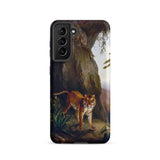 Tiger in a Cave - Jacques-laurent Agasse Phone Case Samsung Galaxy S21 / Matte Phone Case Detailed Illustration Orange Tiger Black Stripes
