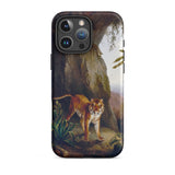 Tiger in a Cave - Jacques-laurent Agasse Phone Case Iphone 16 Pro Max / Matte Phone Case Detailed Painting Orange Tiger Black Stripes