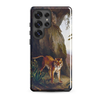Tiger in a Cave - Jacques-laurent Agasse Phone Case Samsung Galaxy S25 Ultra / Gloss Sleek Black Phone Case Detailed Classic-style