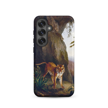 Tiger in a Cave - Jacques-laurent Agasse Samsung Case, Galaxy S25 / Matte, Mobile Phone Cases, Toby Leon