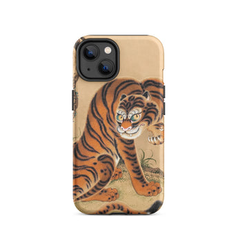Tiger Cleaning its Paw - Matsui Keichu Iphone Case, 14 / Matte, Tiger-themed Phone Case
