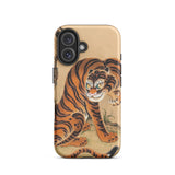 Tiger Cleaning its Paw - Matsui Keichu Iphone Case, 16 / Matte, Tiger-themed Phone Case