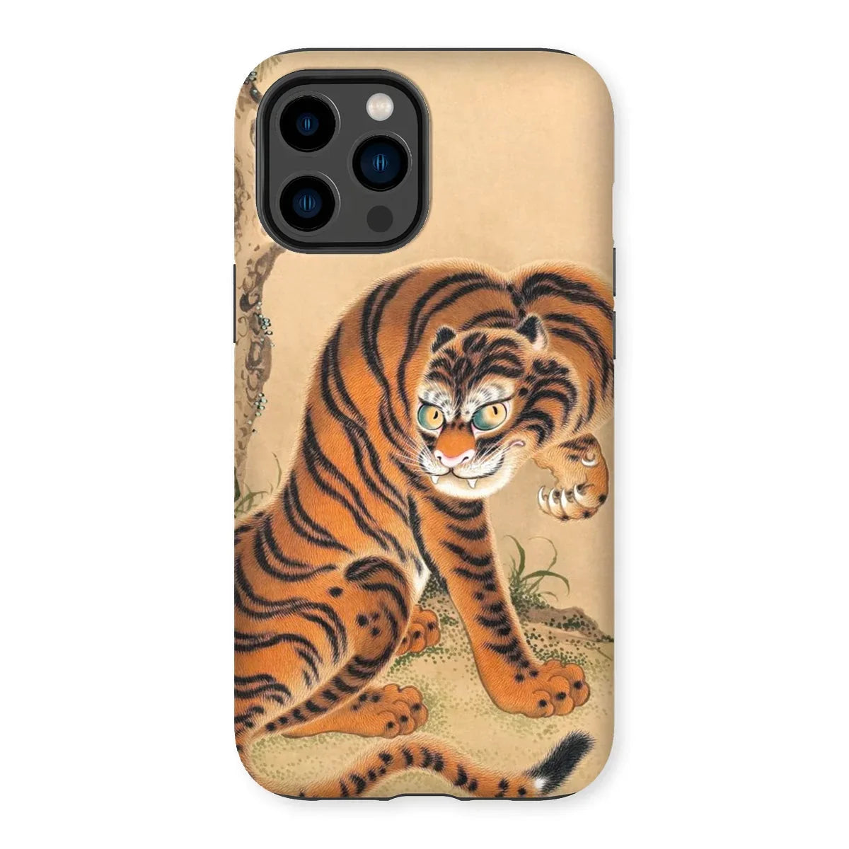 Tiger Cleaning its Paw - Matsui Keichu Iphone Case, 14 Pro Max / Matte, Kite-952549765, Iphone Case Traditional