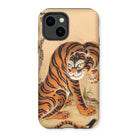 Tiger Cleaning its Paw - Matsui Keichu Iphone Case - 14 / Matte